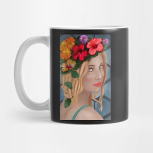 The girl with the flower on the head Mug